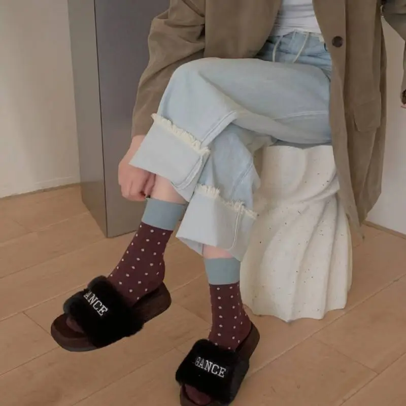 Cute Simple Polyester Mid Calf Sock-1