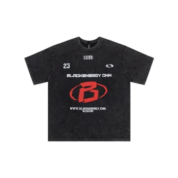Retro Washed Graffiti Letter Print Loose T Shirt