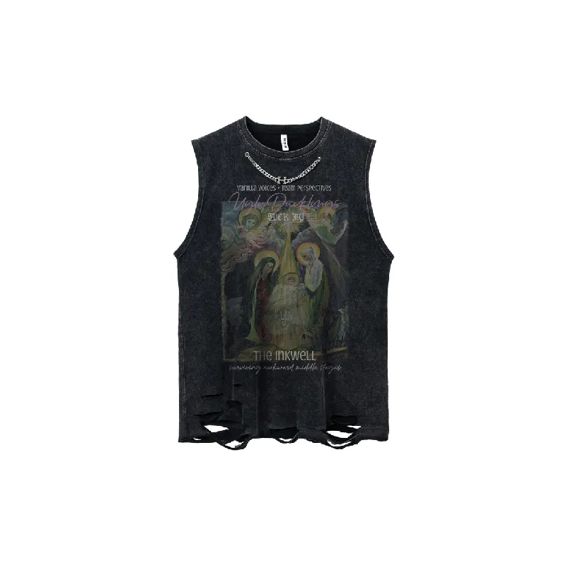 Retro Loose Cotton Vest-0
