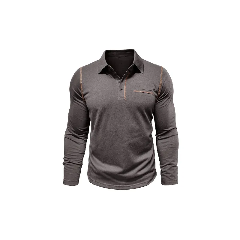 Fashionable Long Sleeve Polo-0