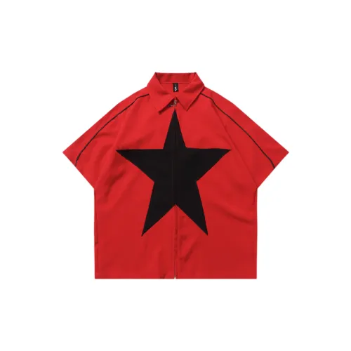 Color Matching Design Zipper Star Stitching T shirt swag OOTD
