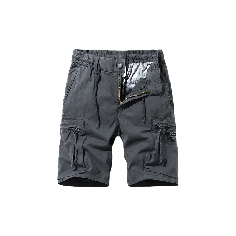 Sporty Loose Cotton Cargo Shorts-0