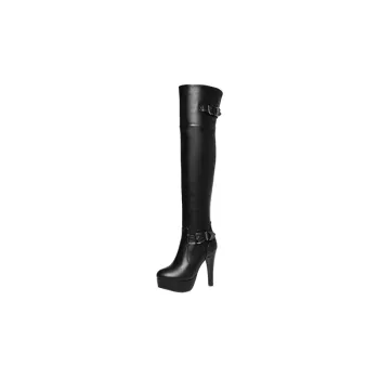 Fashionable Zipper Thigh High Boots