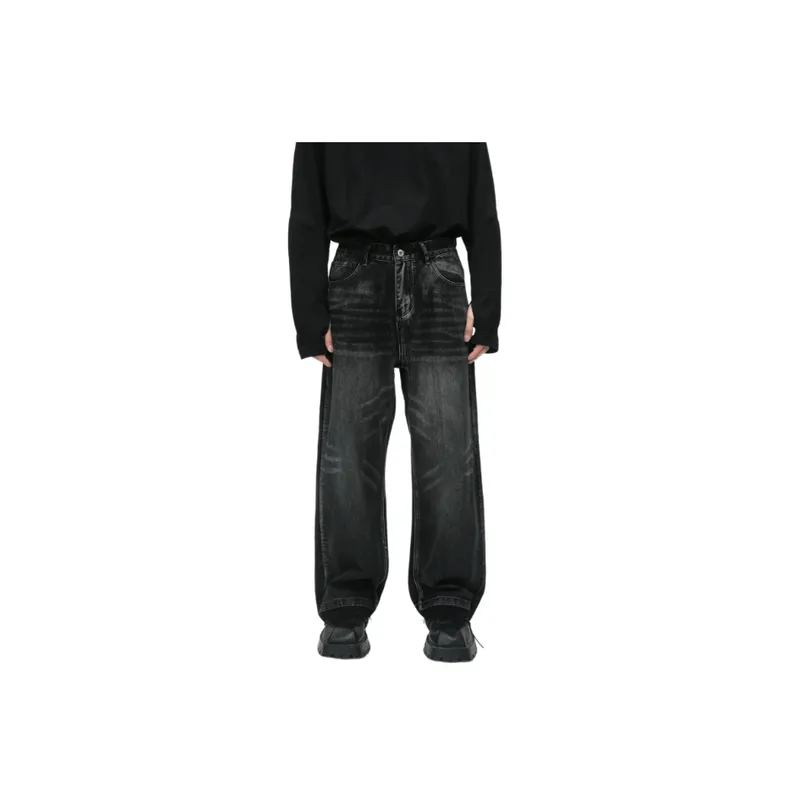 Casual Fashionable Straight Leg Jeans-1