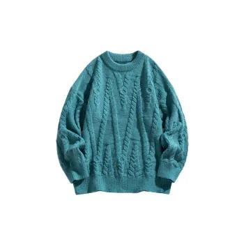Simple Loose Blended Synthetic Fabrics Sweater