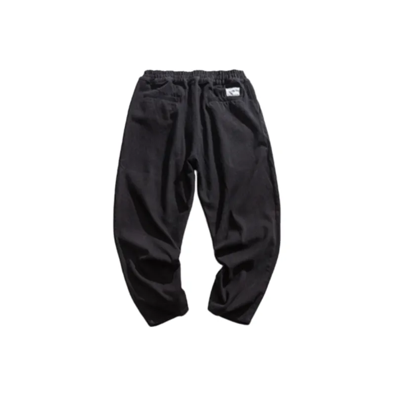 Loose Solid Color Versatile Trousers-1