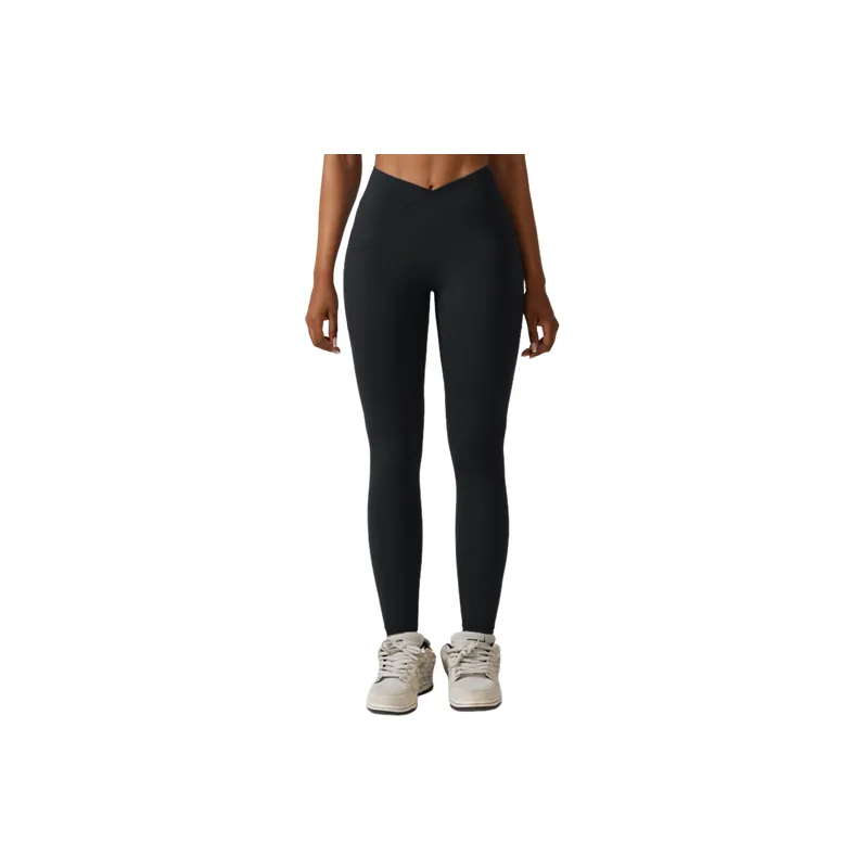 Plain Sporty Nylon Leggings Women-2