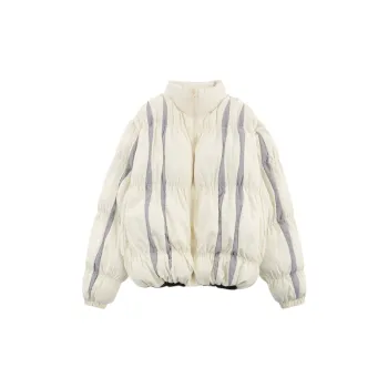 Contrast Color Stitching Collar Cotton Coat