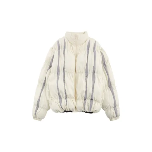 Contrast Color Stitching Collar Cotton Coat