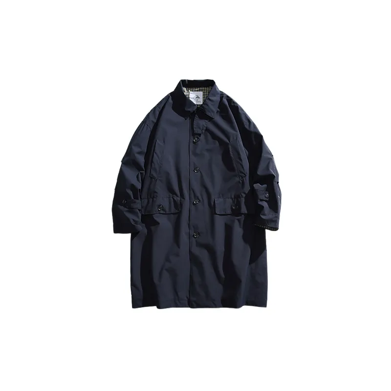 Casual Loose Blended Synthetic Fabrics Trench Coat-0