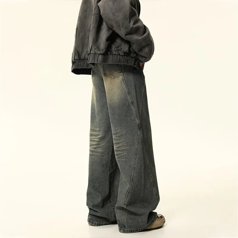 Retro Loose Straight Leg Jeans Women-2