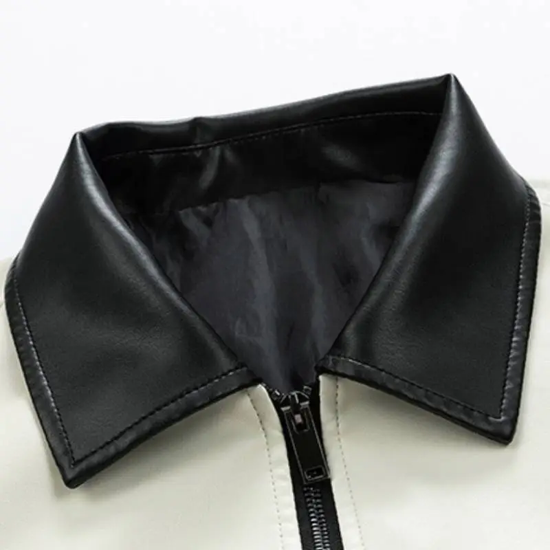Fashionable Simple Leather Jacket-2