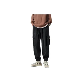 Heavy Fleece Lit Pants Men's Fall/Winter Student Loose All Match Leg Leg Casual Pants High Street American Style Trendy Brand Work Pants