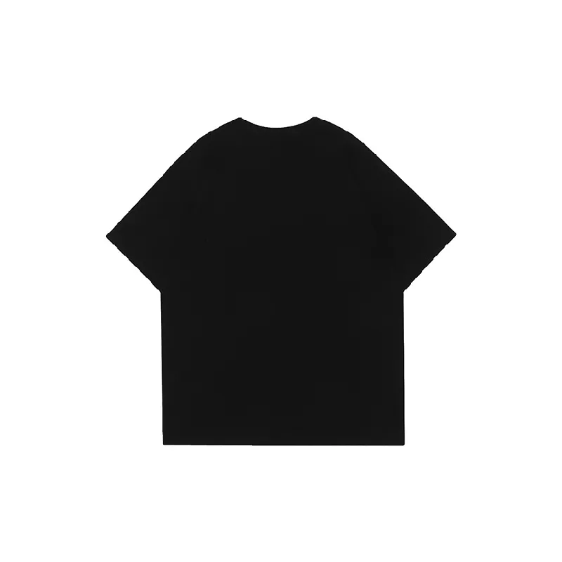 Loose Contrast Color Cotton T Shirt Unisex-5