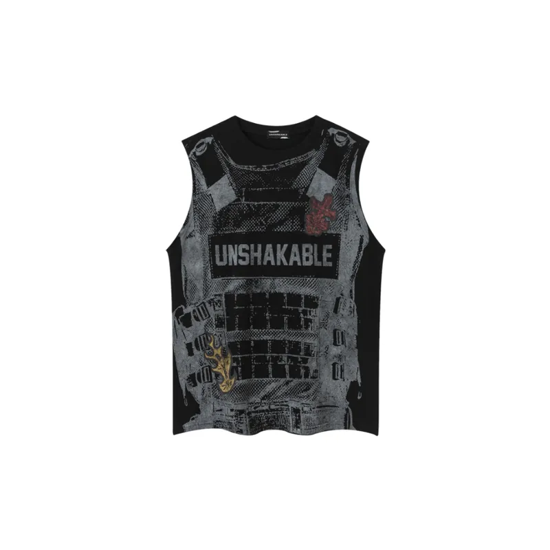 Trendy Printed Sleeveless Vest-0