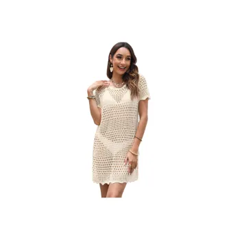 Fashionable Casual Cotton Blended Fabric Shorts Sleeved Dress Women