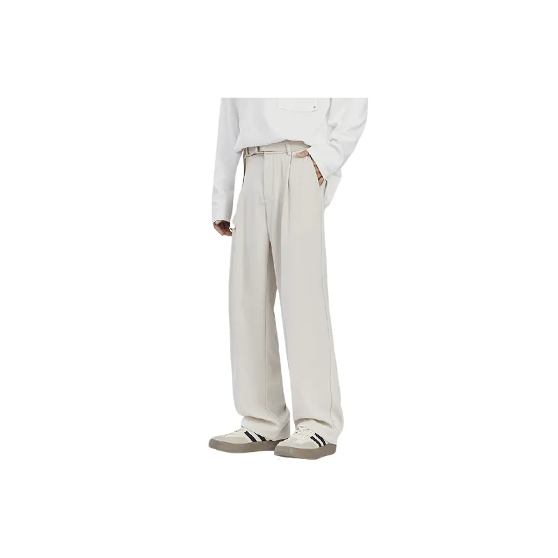 Casual Loose Straight Leg Blended Synthetic Fabrics Casual Pants-1