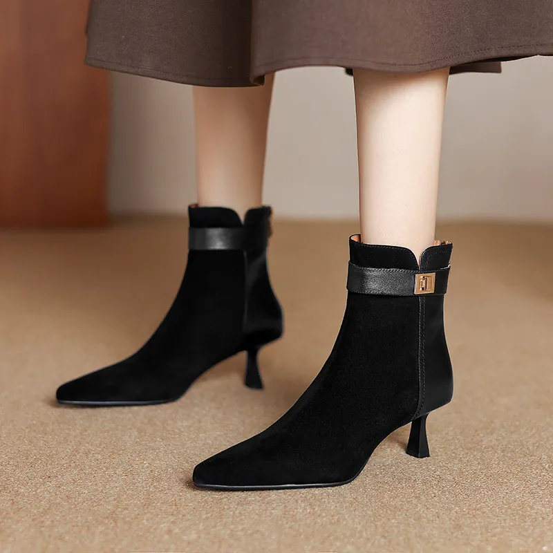 Simple Plain Ankle Boots-5