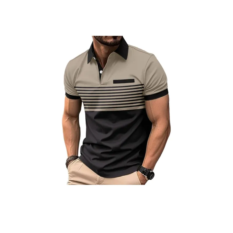 Striped Stitching All match T shirt-8