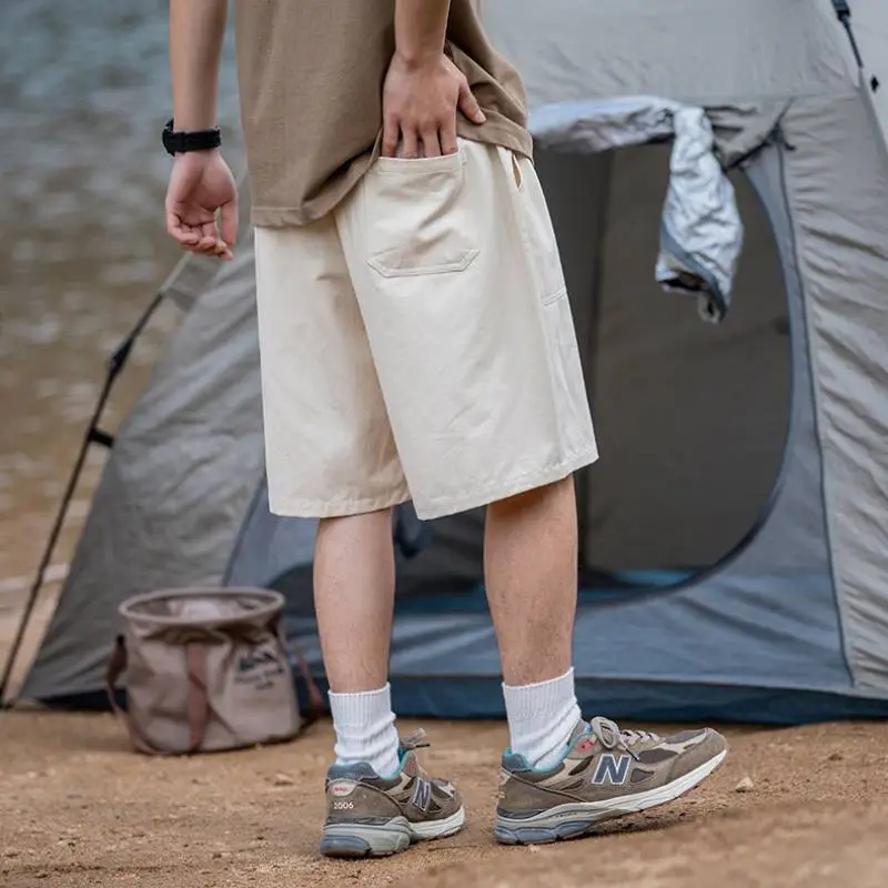 Retro Loose Cotton Baggy Casual Shorts-3