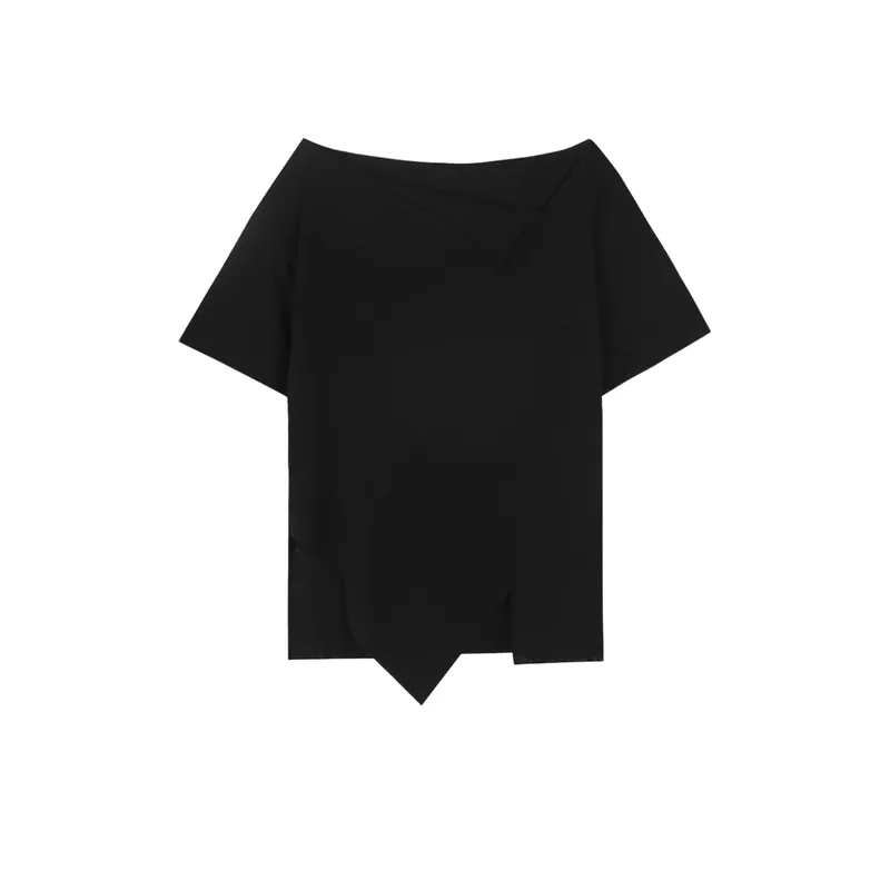 Dark Irregular Splicing T Shirt-0