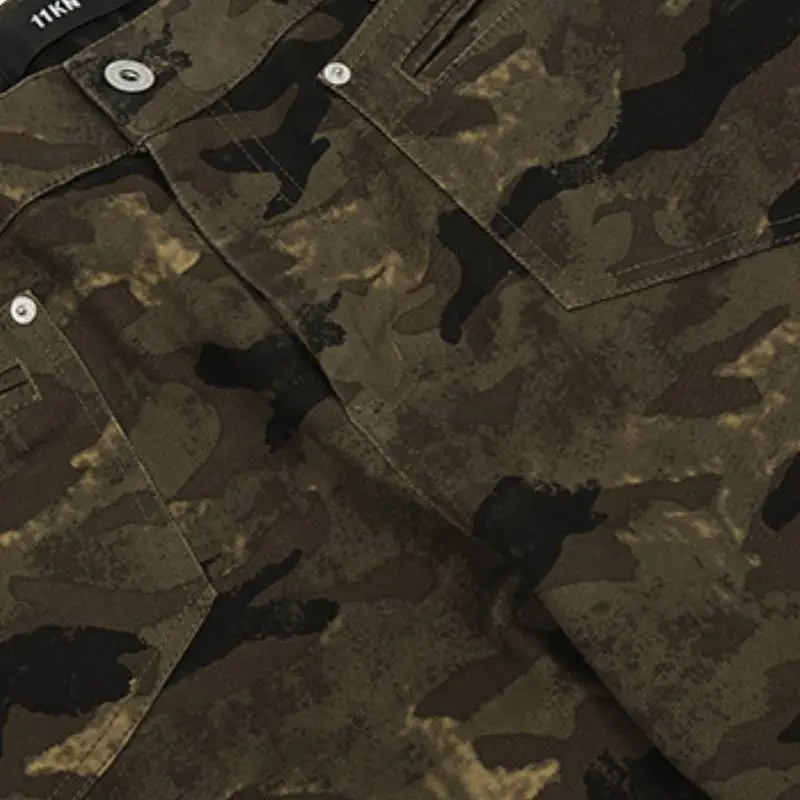 Retro Casual Denim Cargo Pants-2