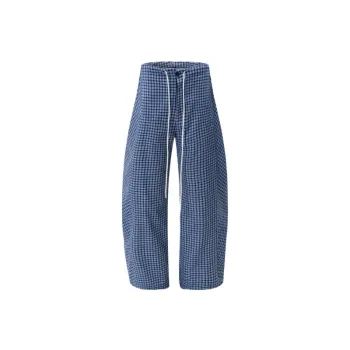 Fashion Plaid Polyester Casual Pants Unisex