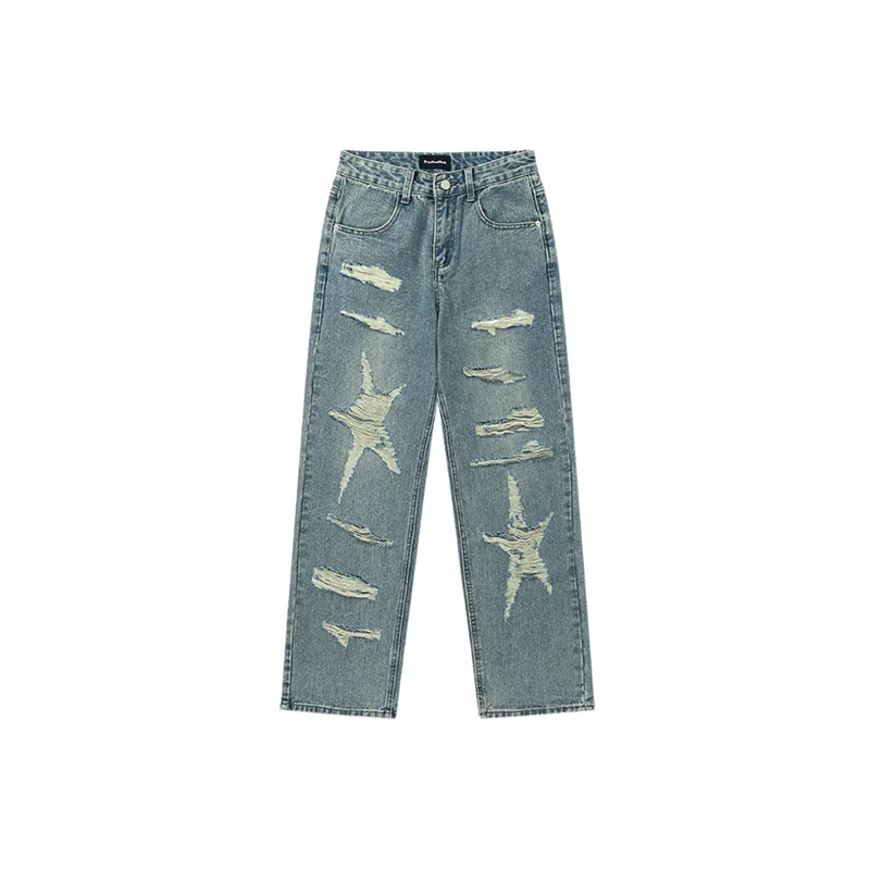 Loose Straight High Street Trailing Retro Wide Leg Pants-0