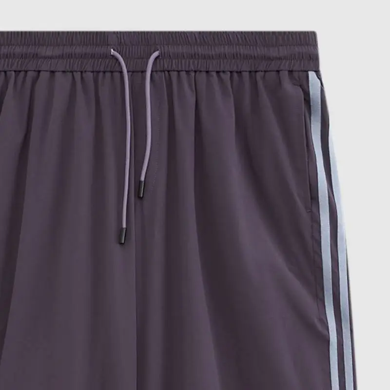 Retro Contrast Color Nylon Casual Pants-3
