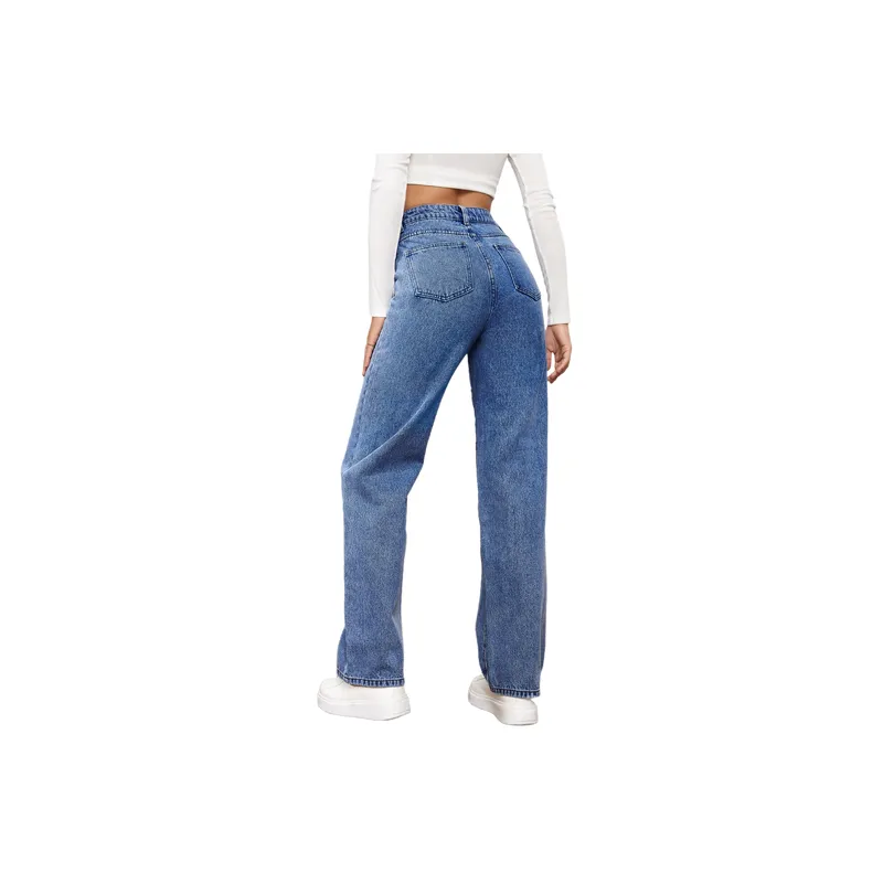 Fashionable Washed Jeans Women-3