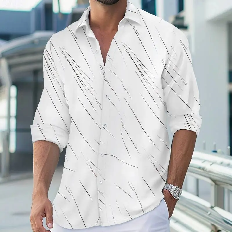 Fashionable Long Sleeve Cotton Blended Fabric Shirt-4