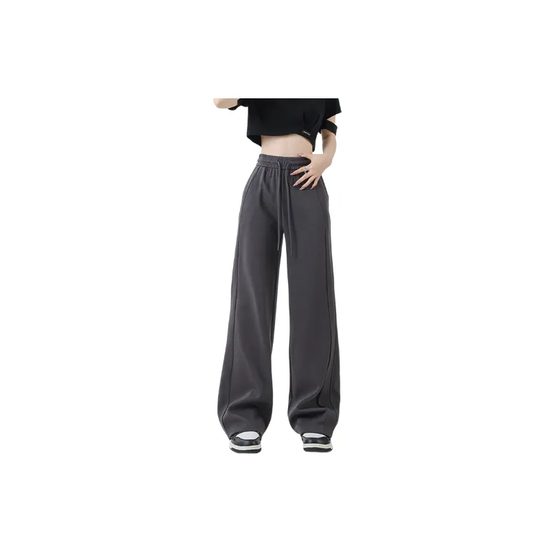 Loose Straight Leg Cotton Casual Pants Women-5