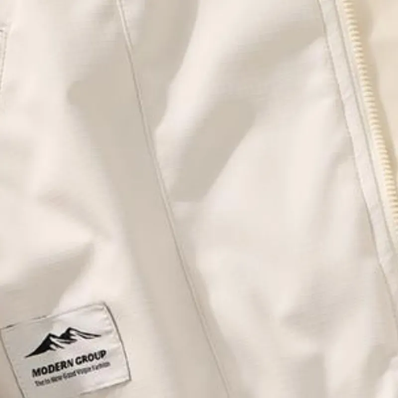 Casual Contrast Color Blended Synthetic Fabrics Outdoor Jacket-5
