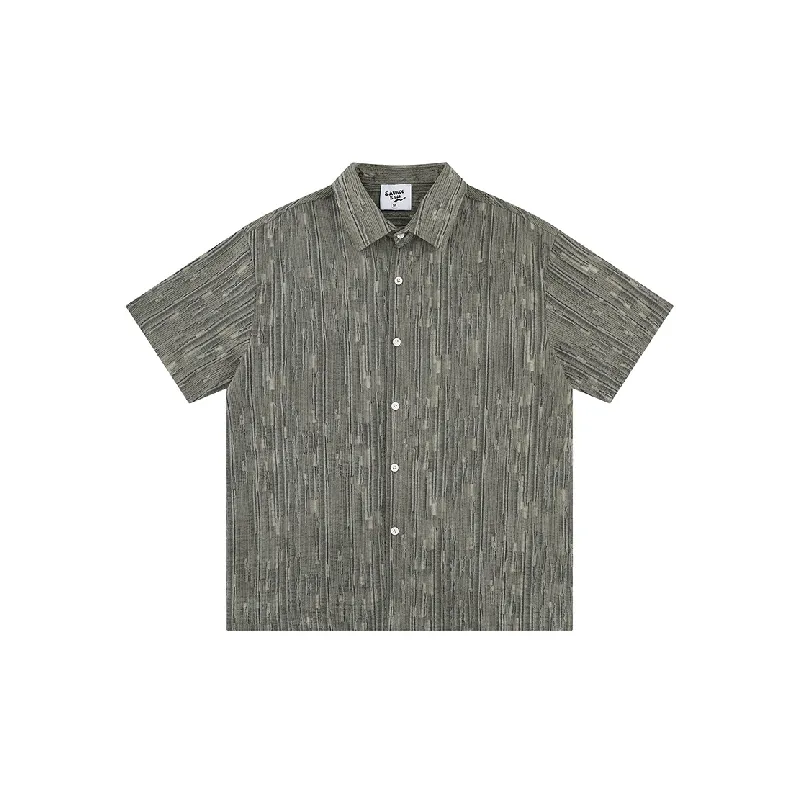 Retro Plicated Blended Synthetic Fabrics Shirt-0