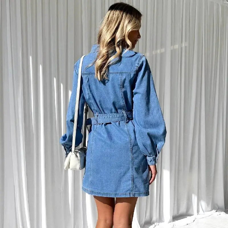 Fashionable Casual Denim Dress Women-3