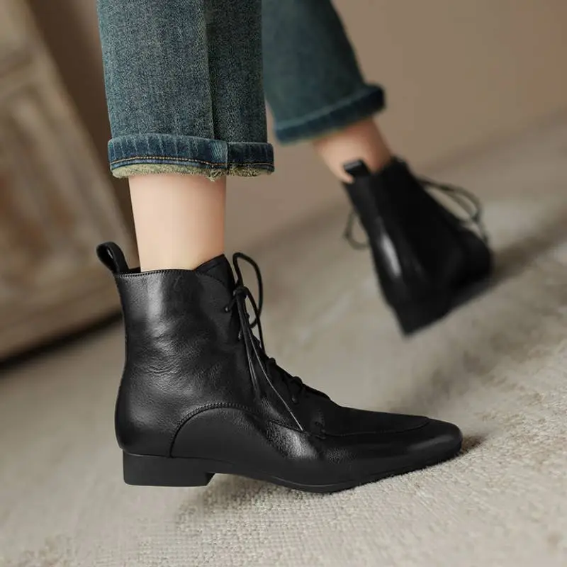 Retro Plain Ankle Boots-2
