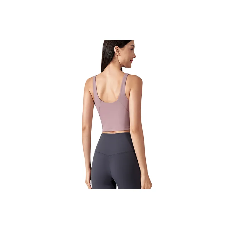 Sporty Plain Cotton Blended Fabric Vest Women-3