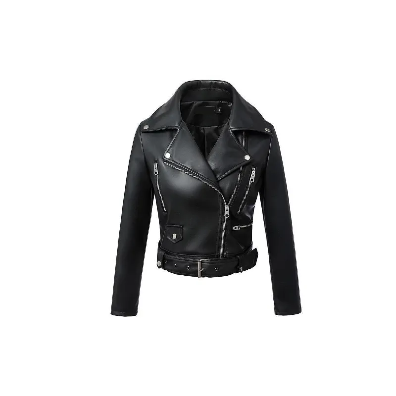 Fashionable Cool Faux Leather Jacket Women