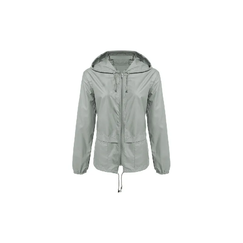 Casual Plain Polyester Jacket Women-1