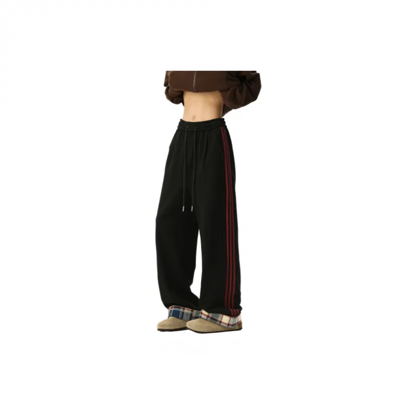 Simple Striped Cotton Casual Pants-0