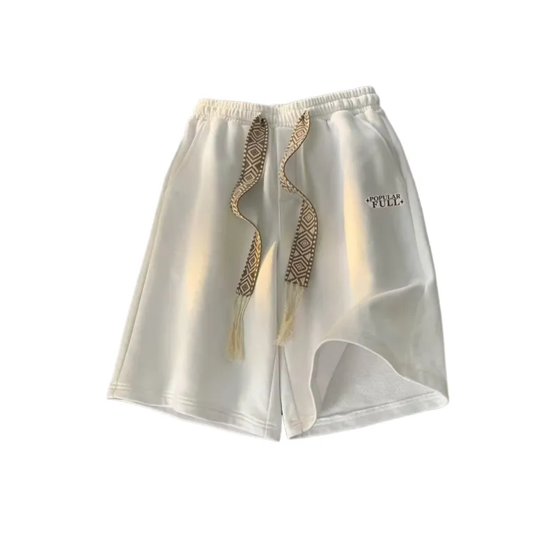 Trend Drawstring Printed Shorts-1