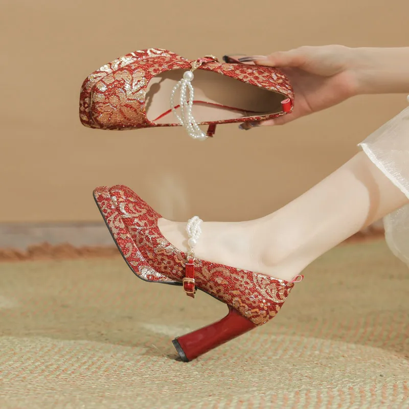 Funky Pearls High Heels-2