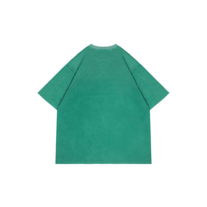 Retro Antique Washed Cross Figure Print T shirt-7