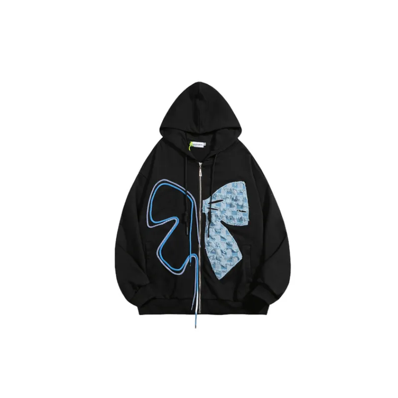 Niche Design Retro Fashion Cardigan Hoodie-0