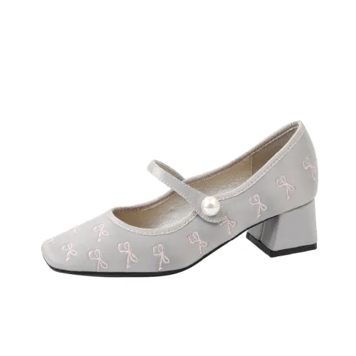 Retro Embroidered Mary Jane Shoes