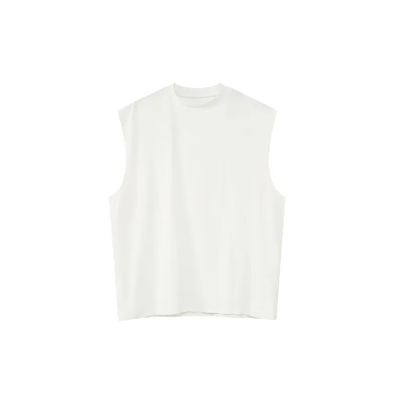 Loose Plain Cotton Vest-0