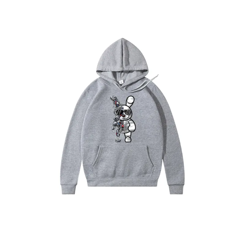 Mechanical Rabbit Printing Comfortable Hoodie-9