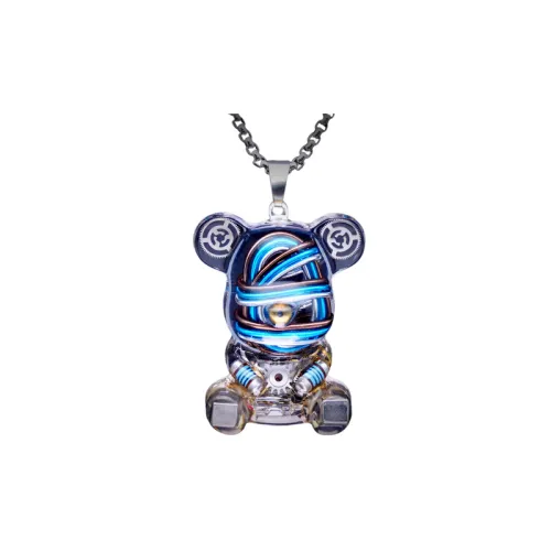 Mechanical Bear Pendant Cyberpunk Luminous Necklace