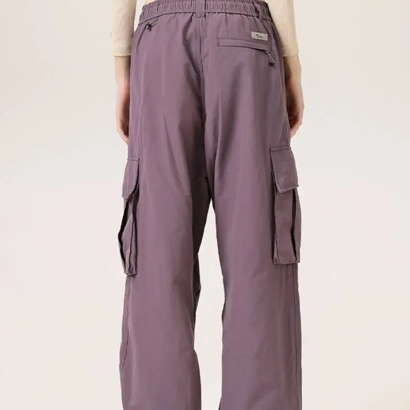 Casual Flare Leg Cotton Cargo Pants-11