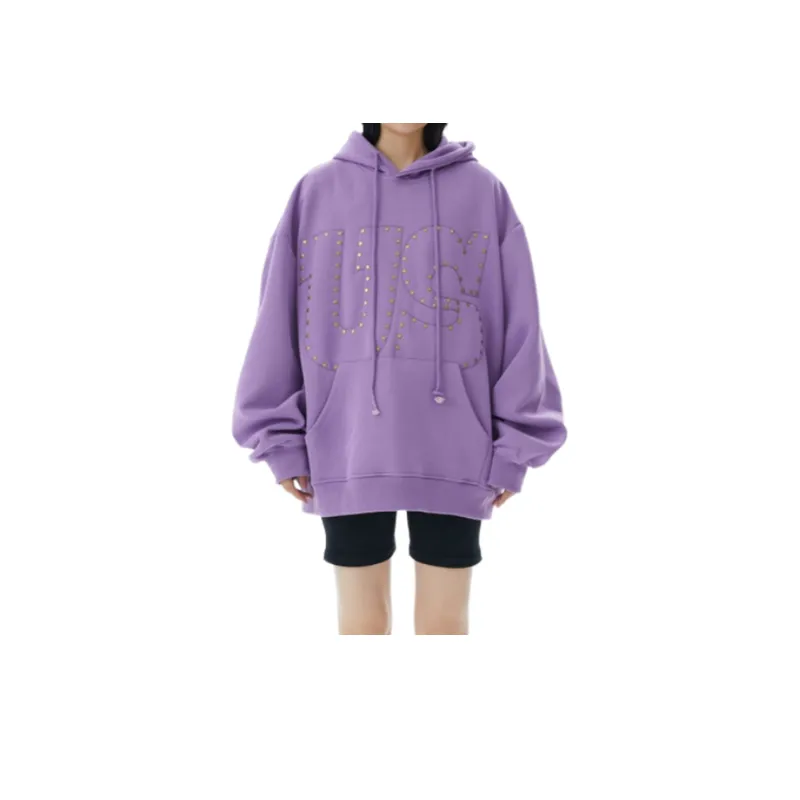 Street Rivet Letter Design Hoodie-2